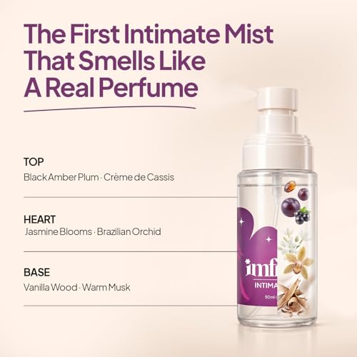 Image of imfresh Intimate Mist | Daily Freshness & Post-Shave Care for Intimate Areas | pH-Balanced with Lactic Acid & Niacinamide | Soothes, Hydrates & Protects | Luxury Vanilla Scent | Alcohol Free | 50ml