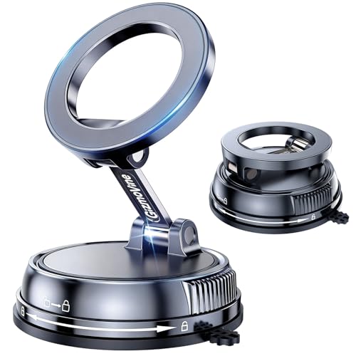 Soporte Movil Coche [2026 Ventosa Potente], [22X N55 Imanes] 360° Rotación, Gancho Metálico, Soporte Magnetico Móvil con Anillo de Metal para Rejilla del Aire para iPhone 17 16 15 14, Otro Smartphone