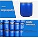 YRPZIQF 50L Plastic Barrel with Lid and Handles, Blue Plastic Drum for Shipping, Industrial Sealed Water Storage Drum, Large Plastic Open Top Storage Barrel with Latch Circle