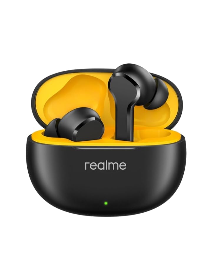 Buds T110 Bluetooth Truly Wireless in Ear Earbuds Compatible with Realme mic, AI ENC for Calls, Google Fast Pair, 28 Hours Total Playback with Fast...
