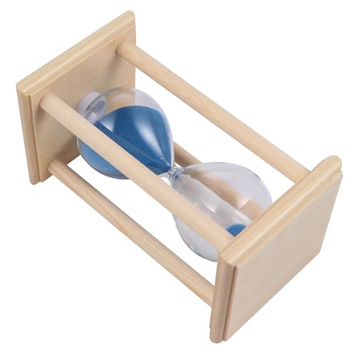OSALADI Reloj de Arena de Mesa de 15 Minutos Marco de Madera Natural Cristal Transparente y Temporizador Práctico para Decoración y Uso Escritorio o Hogar