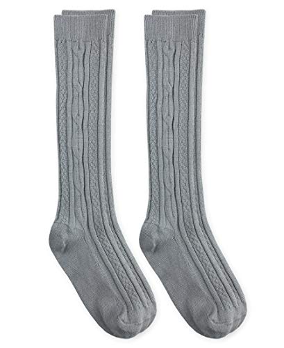 Jefferies Socks Girls School Uniform Cable Knit Knee High Socks 2 Pair Pack