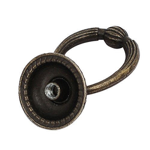 Sourcingmap Cabinet Cupboard Single Hole Round Zinc Alloy Ring Pull Handles Knobs 20PCS, Bronze - Image 3