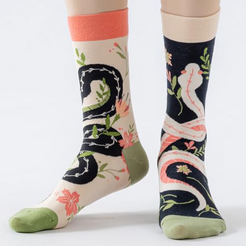 Image of 2 Pairs Cartoon Animal Crew Socks Fun Cotton Mid Calf Socks for Women