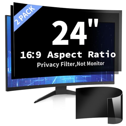 DEJIMAX 24 Inch Computer Privacy Screen for 16:9 Computer Monitor, Anti-Blue Light Monitor Privacy Screen Shield, Anti-UV Computer Filter, Universal 23.6'', 23.8'', 24''?2-Pack?