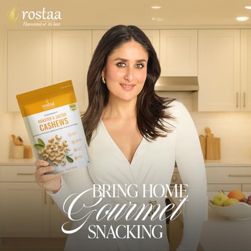 Image of Rostaa Gourmet Salted Cashews 170 gms | Sourced from USA | Rich in Healthy Fats & Protein | Loaded with Copper & Magnesium | Premium & 100% Natural