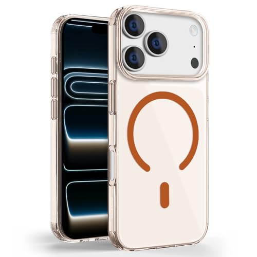 Image of GRIPP Aero Case Compatible with Mag-Safe for iPhone 17 Pro | 1.2mm Ultra-Slim, Anti-Yellowing, Anti-Slip Grip, Raised Edges, Scratch Resistant, Feather Light Transparent Tinted Back Cover - Orange