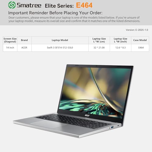 Funda para Acer Swift 3 de 14 pulgadas Smatree E464 con bolsillo 2