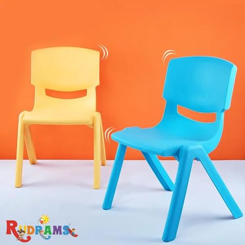 Image of Plastic Kids Chair || Strong & Durable Chair for Kids || Virgin Material Kids Chairs for 2 to 5 Years || Portable Kids Chair for 1 Year+ || Chairs for Kids Sustain Upto 100 kg (Orange)