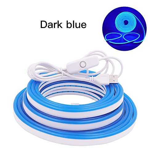 Wisada 1M LED Neon Rope Light with On/Off, Blue Light Waterproof Flexible LED Strip Light, DIY Design - Image 4