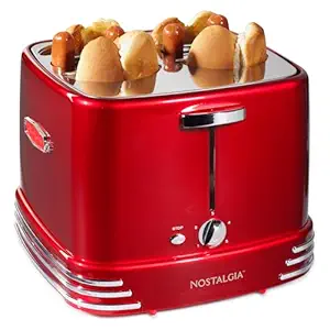 Nostalgia RHDT800RETRORED Retro Series 4-Slot Pop-Up Hot Dog Toaster