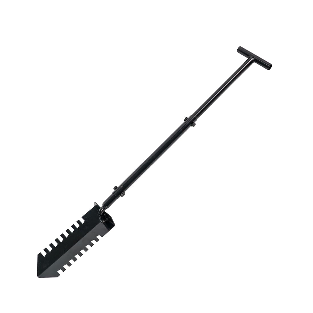 Vanga con sega, vanga da giardinaggio, pala a punta con doppia lama dentata, taglierina radice con manico a forma di T, sega radice seghettata per rilevamento di metallo, trapianto