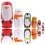Tormays Russian Nesting Dolls Santa Snowman Matryoshka Wood Stacking Animal for Kid Girls Boy Adults...