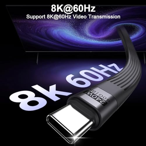Image of Verilux PD 240W Type C Cable Fast Charging, High Speed Type C to C Type Charger cable Support 8K HD Video Output, Compatible for iPhone 17 /16 /15, Galaxy S25 /S24 /S23, Flash Drive, Portable Travel