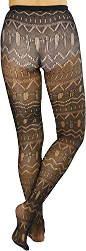 Image of ToBeInStyle Women's Vintage Art Deco Chevron Ornate Design Tights Pantyhose