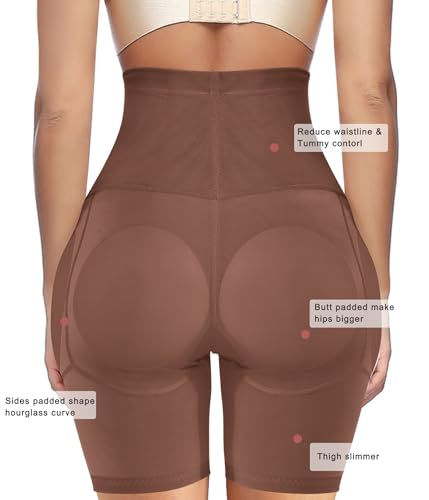 Image of Irisnaya Women Shapewear Control Panties Body Shaper Butt Lifter Padded Hip Enhancer Seamless Underwear Hi- Waist Short