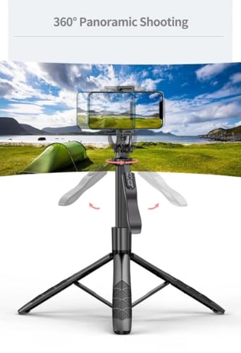 Image of LikeStar 61-Inch Extendable Selfie Stick Tripod with Wireless Remote & Phone Holder - Lightweight, Adjustable, Compatible with iPhone & Android for Travel, Vlogging, and Photography L16 - Black