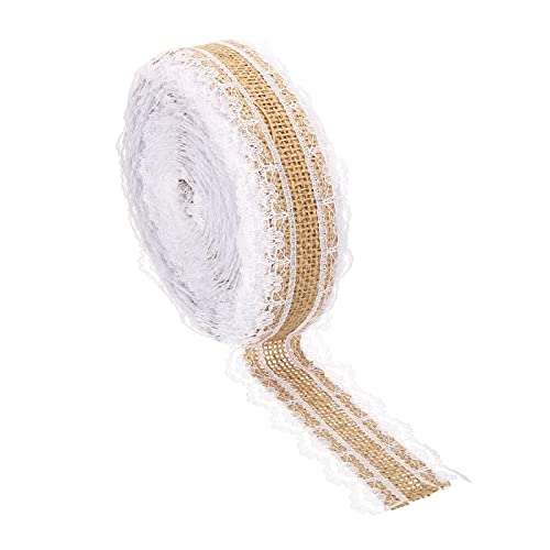 PATIKIL 1" Wide 11 Yards Burlap Fabric Ribbon