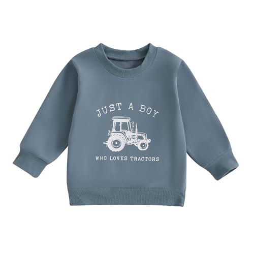 Vioyavo Kids Boys Spring Fall Sweatshirt Trendy Farm Tractor