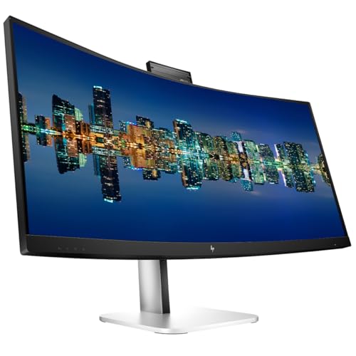 Image of HP Series 5 Pro 34-inch 534pm Curved 2K WQHD Conferencing Monitor 2-Pack Bundled with Desk Mount Stand, USB-C Multiport G5 Dock, MK670 Wireless Keyboard & Mouse, Gel Mouse & Wrist Pad