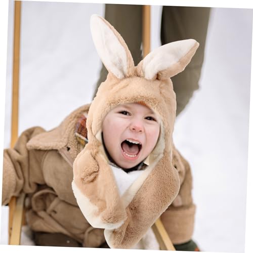 1pc Adorable Plush Boy Girl Hat Ear Covers for Warmth Autumn and Soft and Comfortable Boy Girl Headwear Cute Rabbit Design for Boys and Girls2