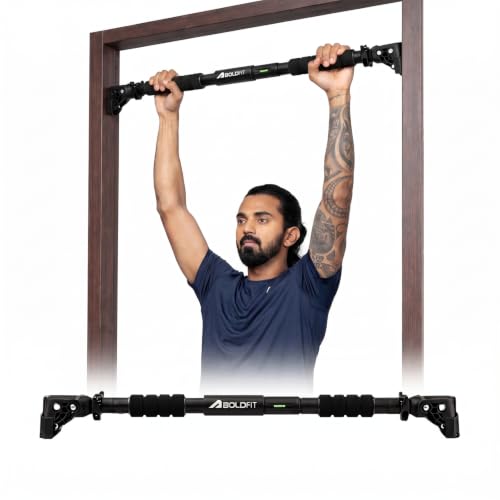 Boldfit Pull Up Bar for Home Workout Without Screw - Adjustable Door Way Chin Up Bar for Home Workout for Kids & Adults | Pull UpBar for Men & Women |