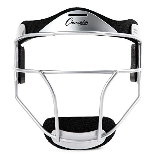 Champion Sports Steel Softball Face Mask - Classic Baseball Fielders Masks for Adults - Durable Head Guards - Premium Sports Accessories for Indoors and Outdoors - Silver