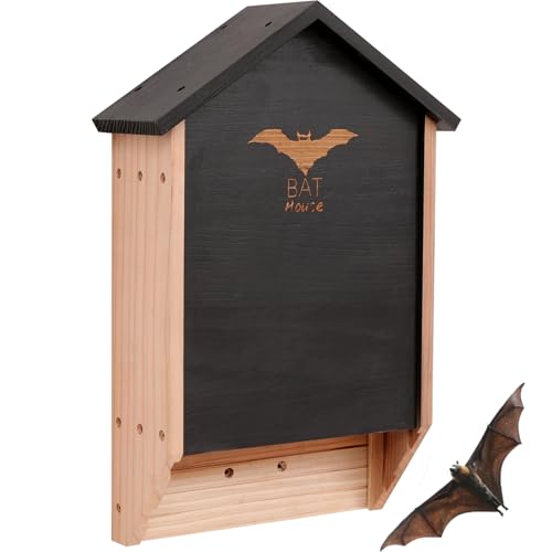 Bat House Big Bat Box for Outdoors,15.8" Weatherproof Wooden Bat Shelter, Wood Bat House for Outside Tree,Easy for Bats to Land & Roost