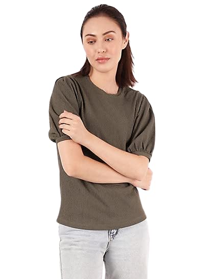 Image of Marks & Spencer Women's Regular Blouse (T43 7840K Khaki 8)