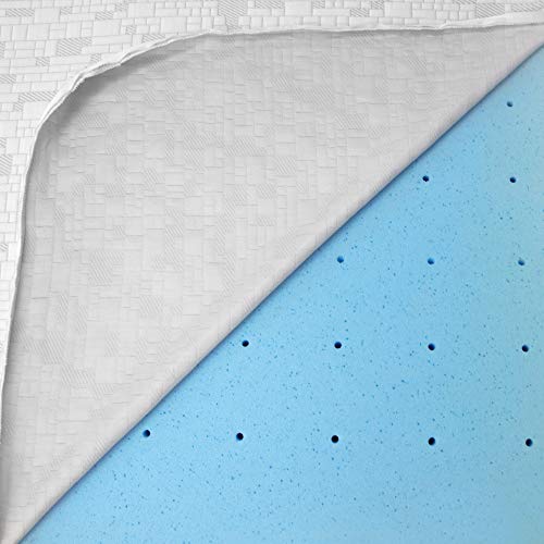 SensorPEDIC icool – Colchão de espuma viscoelástica infundida com gel de 3,8 cm – Completo, prata