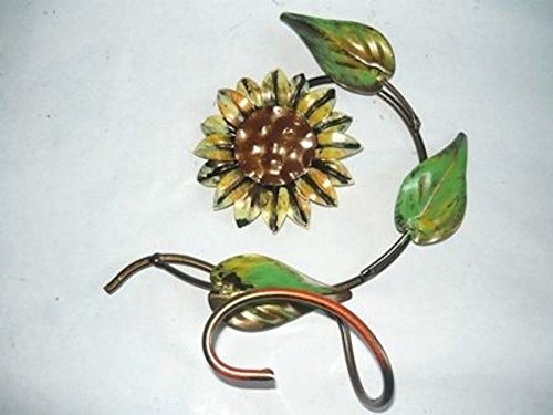 Arterameferro Attaccapanni A Parete In Ferro Battuto Con Girasoli – 3 Posti, Made In Italy, 75x42 Cm