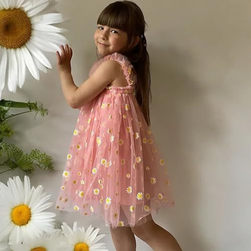 Image of TotzTouch Baby Girls Knee-Length Dress | Frock Cami Strap Flared Printed Net Sleeveless Gown