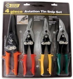 Steel Grip 10 in. Stainless Steel Curved Or Straight Aviation Snips 4 pk