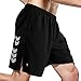 TOMSHOO Pantalones Cortos Deportivos para Hombre Shorts Running Secado Rápido Transpirable Suelto de Gran Tamaño Baloncesto Playa con Tres Bolsillos con Cremallera (Negro, L)