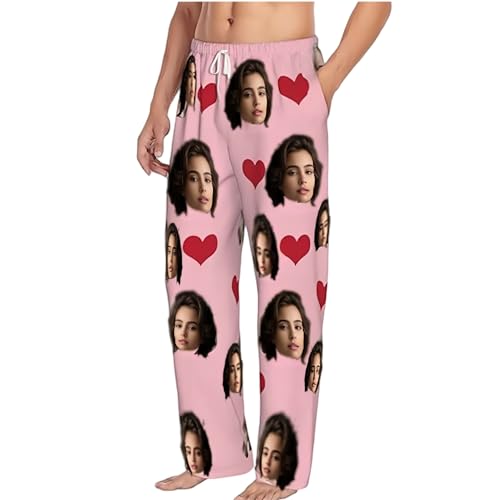 Personalized Pajamas Pants with Photo for Women Man, Custom PJ Pants Valentines, Men PJ Pants with Pockets4