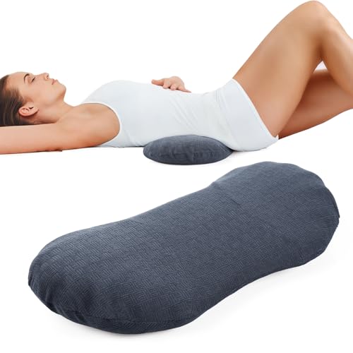 COMFYTHERA Lumbar Support Pillow for Sleeping Memory Foam Lumbar Support Cushion for Lower Back Pain Relief, Back Support Bed Pillow Waist Support (Dark Grey, Large)