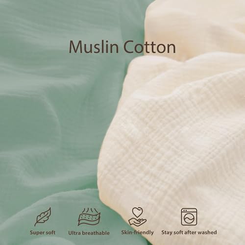 Image of guruixu Muslin Baby Lounger Cover 2 Pack, 100% Cotton Infant Lounger Cover, Soft & Breathable Replacement Slipcover, Compatible with Snuggle Me Newborn Lounger (Roman Green,Green Stripe)