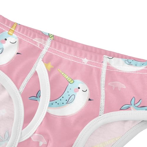 Wusikd Cute Narwhals Boys' Underwear Cotton Rainbow Horn Boys Briefs Soft Toddler Underwear 2T4