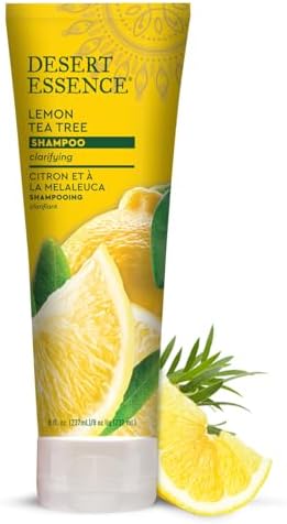 Desert Essence Lemon Tea Tree Clarifying Shampoo for Oily Hair, 8 fl oz