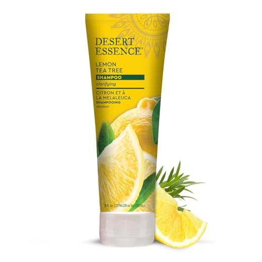 Desert Essence Lemon Tea Tree Shampoo, 8 fl oz - Gluten Free, Vegan, Paraben Free, Organic - Daily Use Clarifying Shampoo with Organic Tea Tree Oil plus Organic Lemon Peel Extract for pH Balance