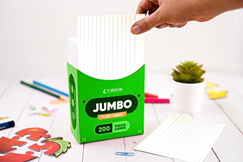 Image of Turron Unpunched Blank Index Flash Cards (150, White, 4 x 6 Inch, 1-Side Ruled)