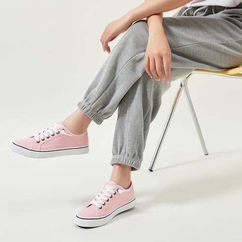 Image of Women Canvas Sneaker Slip On Non Slip Casual Shoes Lace Up Canvas Low Top White Shoes Loafers for Women Fashion Black Sneaker