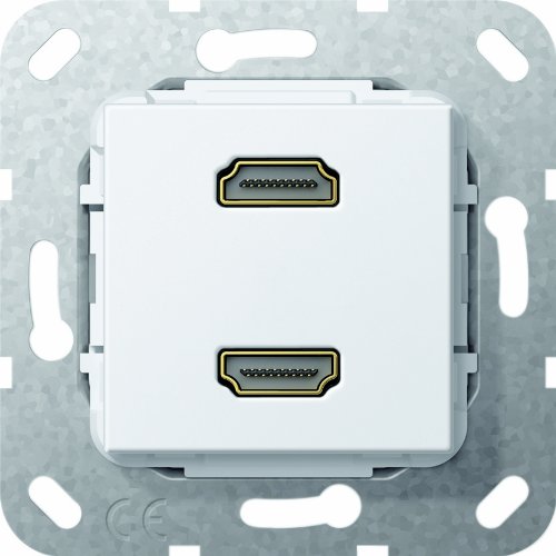 Preisvergleich Produktbild Gira 567103 HDMI 2 Fach Gender Changer Einsatz, reinweiß