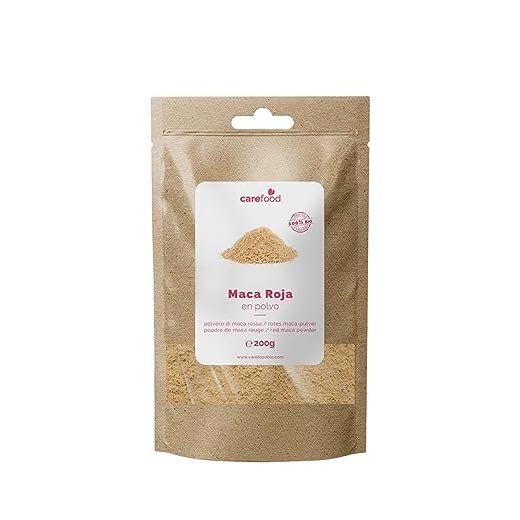 Maca Roja en Polvo Andina 100% Bio Carefood | Paquete de 200gr | Procedente de peru | Ecológica de Cultivo Sostenible |