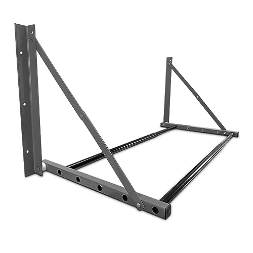 ROBLOCK Adjustable Tire Rack Wall Mount for Garage Folding Wheel Spare Tire Carriers with Heavy Duty Steel Adjustable Length(32-48) Grey