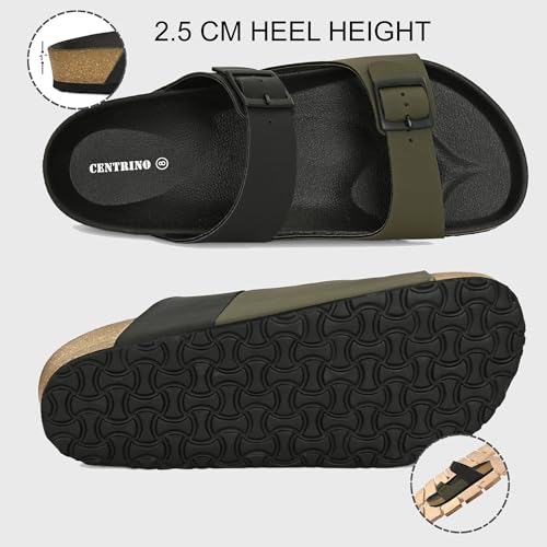 Image of Centrino Men's Berkin-Style Slip-On Sandals | Open Toe Design | Soft PU Footbed | Lightweight & Comfortable | Arch Support | On-Grip Sole | Casual Outdoor Wear (9209)