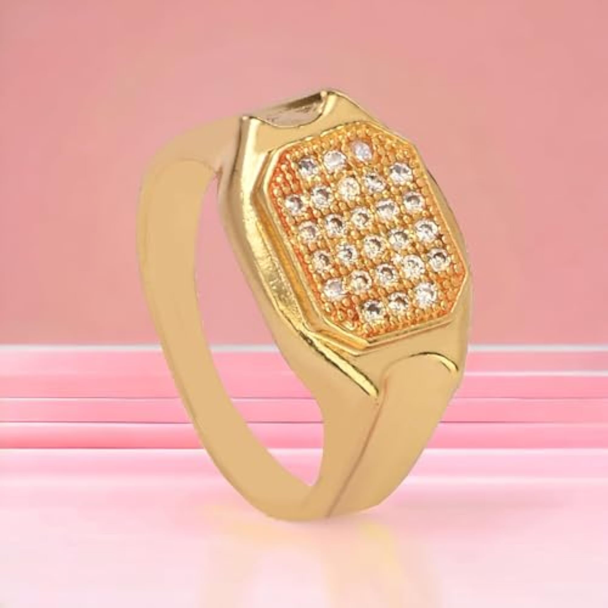 Gold Plated American Diamond Adjustable Ring Collection