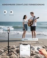 RISEOFLE 180cm Handy Stativ & Selfie Stick, Aluminium Integriertes Ausziehbares Stativ für Smartphone, Tragbarer Reisestativ-Ständer mit drahtloser Fernbedienung für iPhone/Samsung/Android/Kamera – Ansicht 4