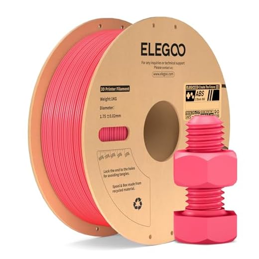 ELEGOO ABS Filament 1.75mm Pink 1KG, Heat Resistant 3D Printer Filament High Toughness & Impact Resistance, 1kg spooll(2.2lbs) Fits for Most FDM Printer