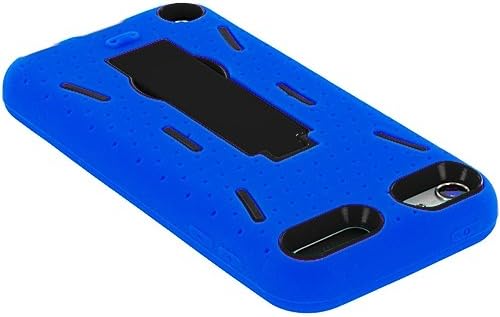 Blue/Black Hybrid Rugged Hard Silicone Case Cover w/Stand for Apple iPod Touch 5th Generation 5G 5